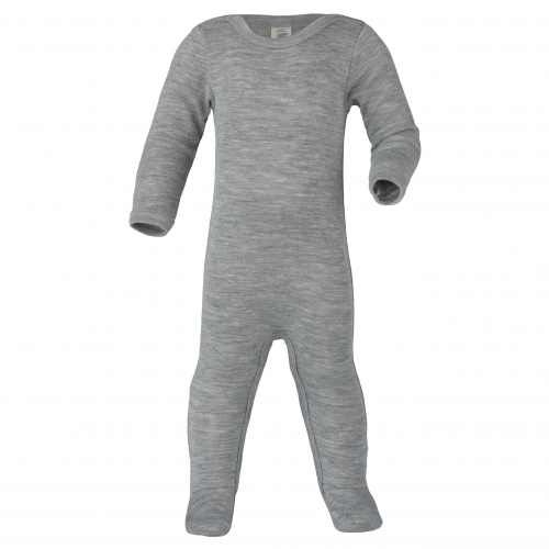 Babygrow with Feet in Wool and Silk | Silk and Wool footed onesie