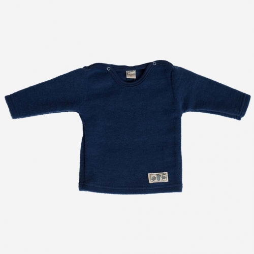 Long-Sleeved Shirt in Organic Brushed Merino Wool Terry