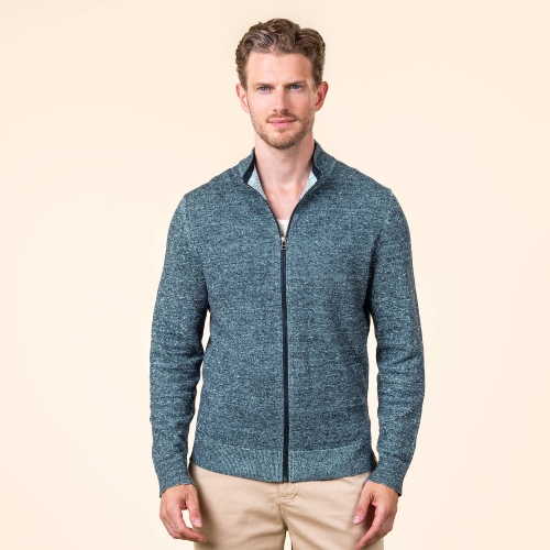 Men\'s Tariano Cardigan in Organic Cotton and Linen