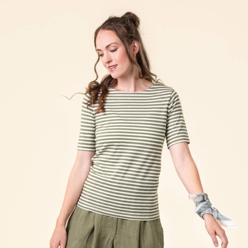 Women\'s Stripy Tanina T-Shirt in Organic Cotton