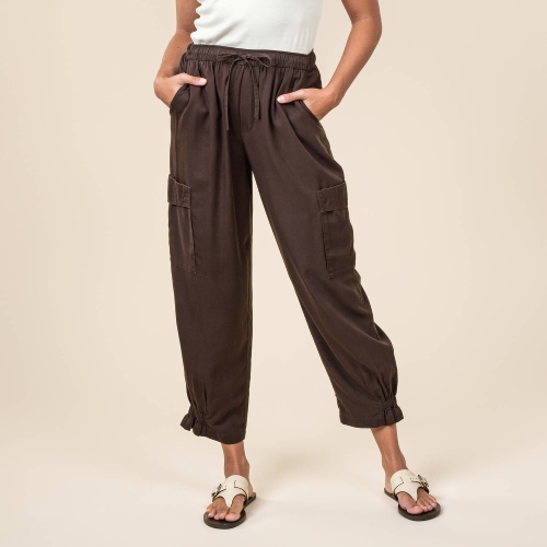 Women's Tinette Slouchy Cargo Trousers in Tencel