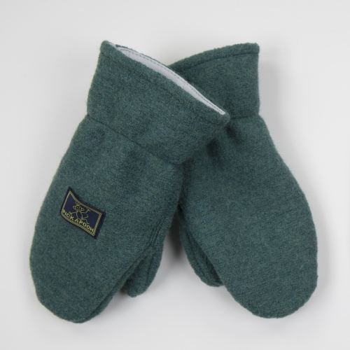 Mittens with Elasticated Cuffs in Organic Boiled Merino Wool