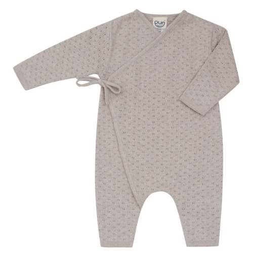 Pointelle Romper with Tie in Organic Cotton & Silk