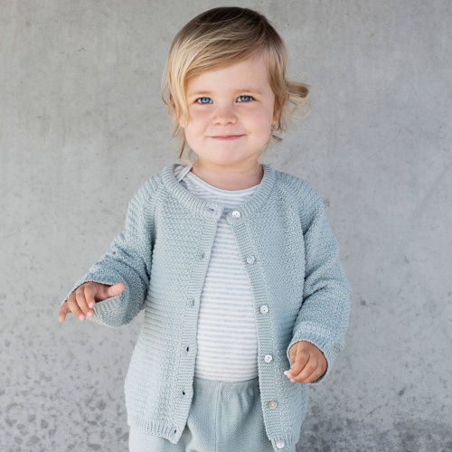 grey knitted baby cardigan