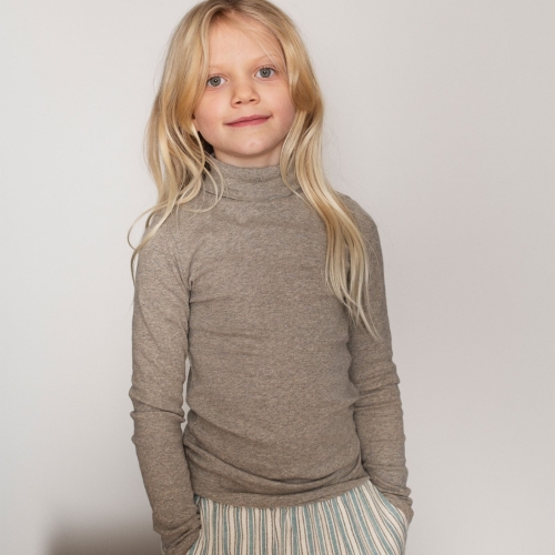 Children's Turtle Neck Long-Sleeved Tee in Organic Cotton