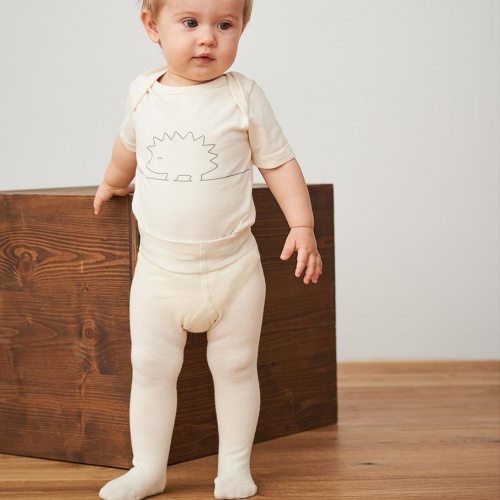 Ribbed Patterned Baby Tights in Organic Wool & Cotton [1692] - £13.50 :  Cambridge Baby, Organic Natural Clothing